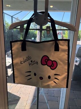 Hello Kitty Cream Interior Tote with Black Trim